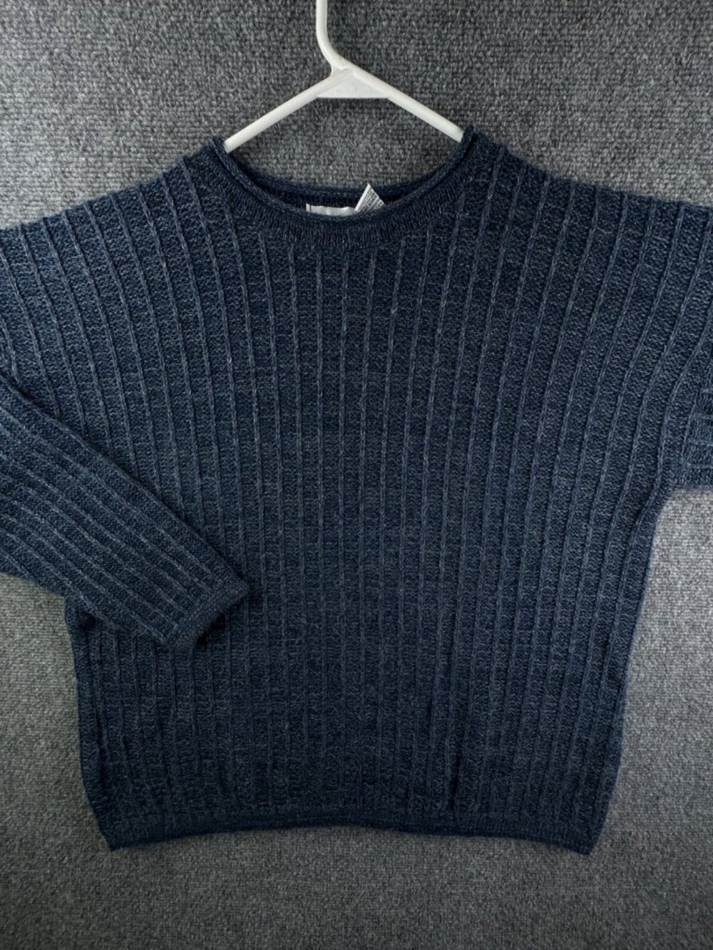VTG New Era USA Made Knit Sweater XL Blue Pullover Crew Neck Acrylic Adult Rare